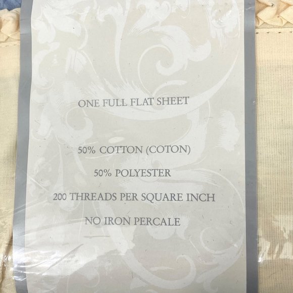 Jessica McClintock Full Flat Sheet - Jonete Pattern - 81" x 96" - New/Sealed - Picture 4 of 8